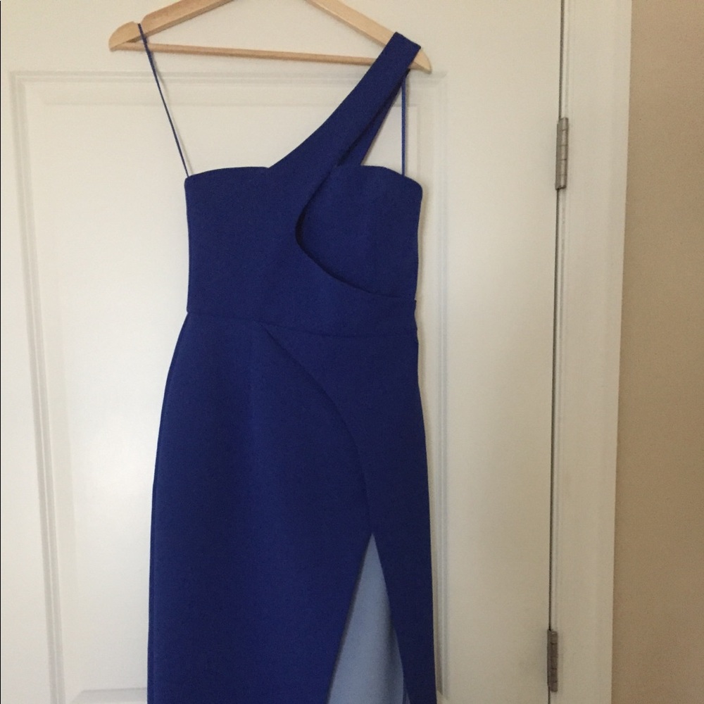 Nicholas Tech Curve One Shoulder Split Dress